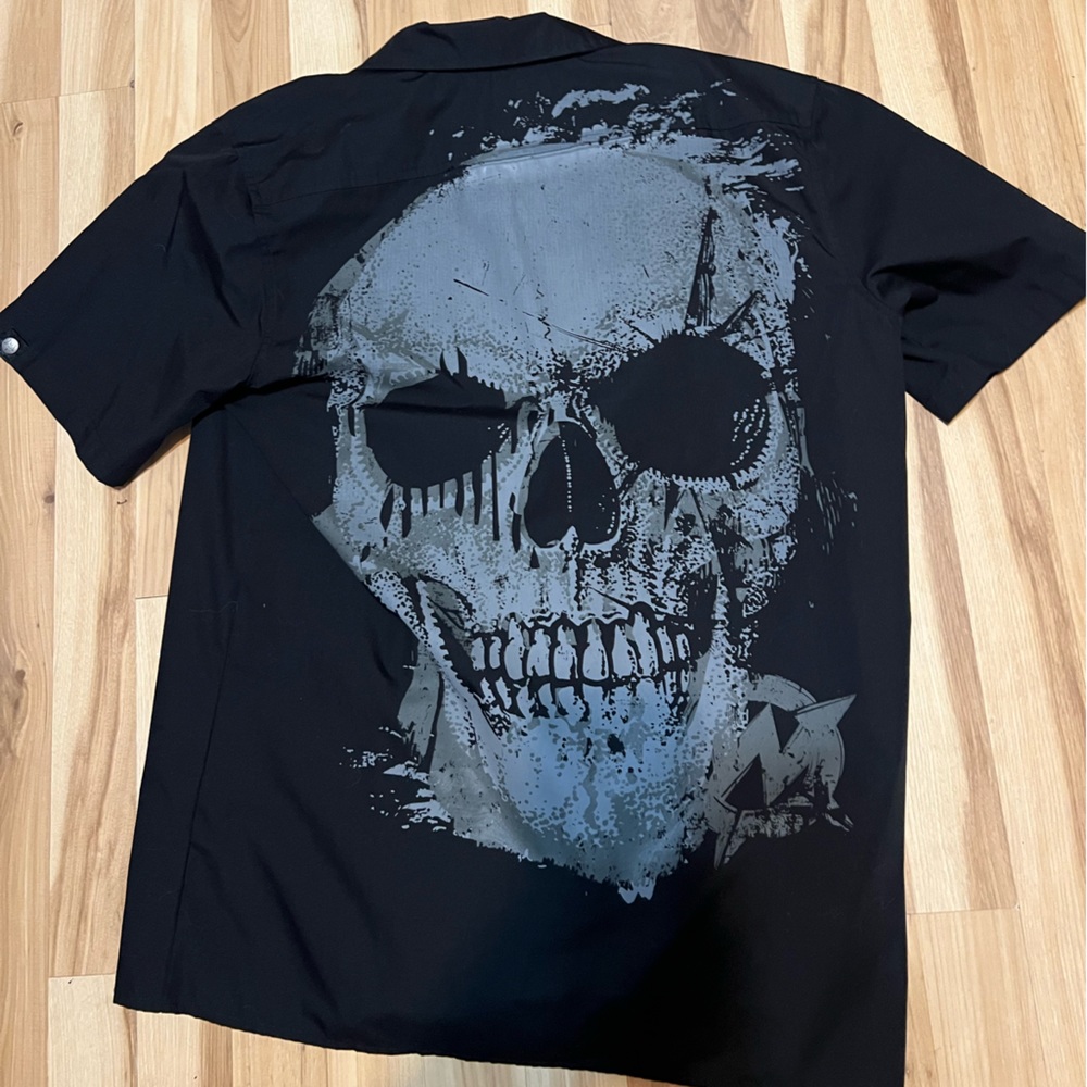 Wornstar button up skull shirt